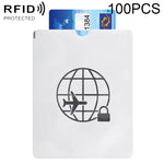 100 قطعة غلاف رقائق الألمنيوم مضاد للسرقة لحجب RFID لحماية جواز السفر ودفتر الحساب، الحجم: 13.5*10.5 سم، بنمط الطائرة 100 قطعة
