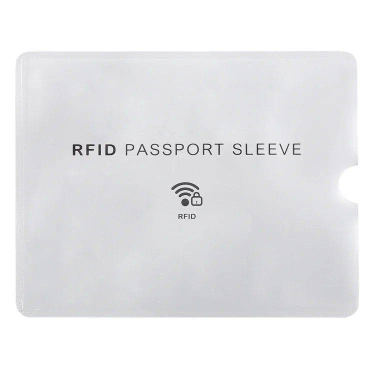100 قطعة غلاف رقائق الألمنيوم مضاد للسرقة لحجب RFID لحماية جواز السفر ودفتر الحساب، الحجم: 13.5*10.5 سم، بنمط الطائرة 100 قطعة