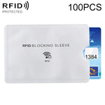100 قطعة أكمام حماية من الألمنيوم مضادة للسرقة مع حجب RFID لحماية البطاقات، الحجم: 9.1*6.3 سم، أكمام حجب RFID 100 قطعة