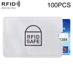 100 قطعة أكمام حماية من الألمنيوم مضادة للسرقة مع حجب RFID لحماية البطاقات، الحجم: 9.1*6.3 سم، RFID SAFE 100 قطعة