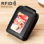 محفظة نسائية من جلد البقر على شكل منظم بطبقات متعددة مضادة للمغناطيس RFID مع نافذة شفافة موديل KB189، أرجواني KB189، أحمر وردي KB189، أزرق ياقوتي KB189، أسود KB189