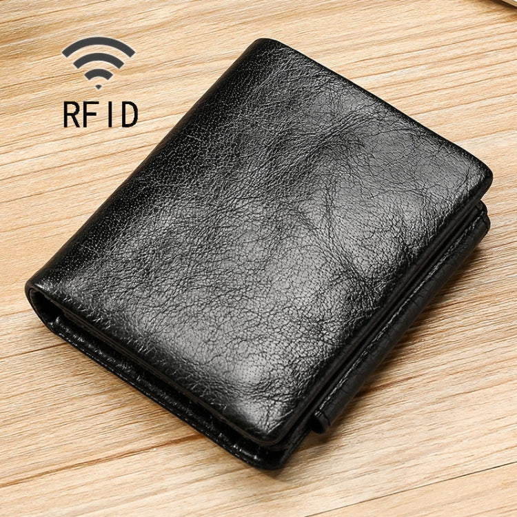 محفظة جلدية متعددة الوظائف TP-191 بشمع وزيت مع حماية RFID وثلاث طيات