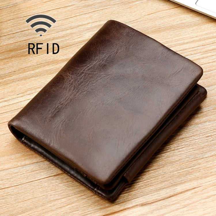 محفظة جلدية متعددة الوظائف TP-191 بشمع وزيت مع حماية RFID وثلاث طيات
