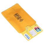 100 قطعة أكمام حماية بطاقات من رقائق الألمنيوم مضادة للسرقة ومانعة لتقنية RFID، المقاس: 9.1*6.3 سم، 100 قطعة ذهبي، 100 قطعة فضي