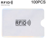 100 قطعة أكمام حماية بطاقات من رقائق الألمنيوم مضادة للسرقة ومانعة لتقنية RFID، المقاس: 9.1*6.3 سم، 100 قطعة ذهبي، 100 قطعة فضي