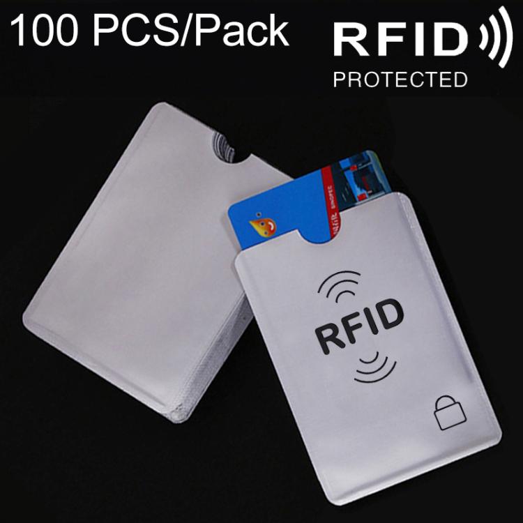 100 قطعة أغطية حماية بطاقات من رقائق الألمنيوم، مانعة لتقنية RFID، أكمام أمان للهوية، حقيبة بطاقات، المقاس: 9.1*6.3 سم، CCB1077A، CCB1077B، CCB1077C