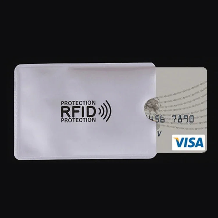 10 قطع من ورق الألمنيوم لحجب RFID لحفظ بطاقات الائتمان والهوية وبطاقات البنك، حامل بطاقات، المقاس: 9.1×6.3 سم، RFID 10 قطع