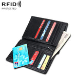 محفظة رجالية متعددة الوظائف مضادة للمغناطيسية مع حجب RFID، حقيبة بطاقات وجواز سفر 8219