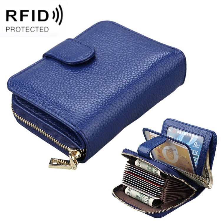 KB132 محفظة نسائية متعددة الوظائف من جلد بقري كامل الحبوب مع RFID / حقيبة بطاقات / حزمة رخصة قيادة