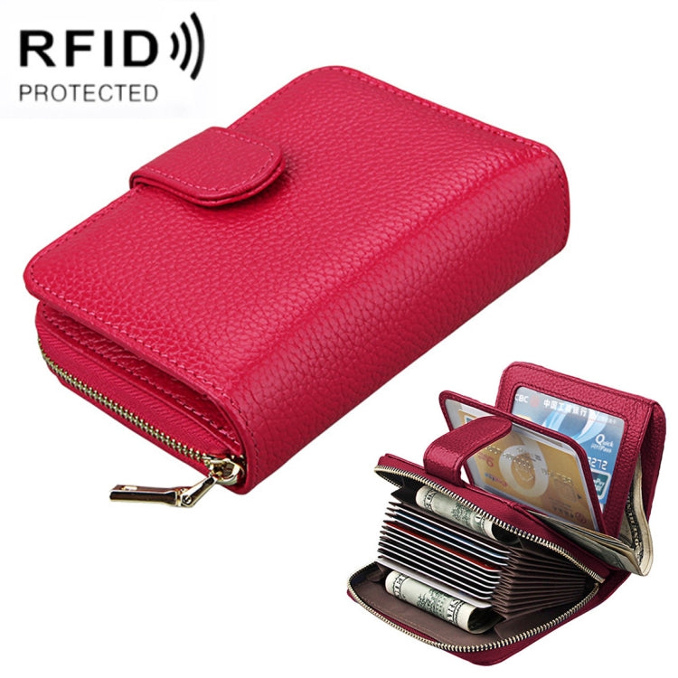 KB132 محفظة نسائية متعددة الوظائف من جلد بقري كامل الحبوب مع RFID / حقيبة بطاقات / حزمة رخصة قيادة