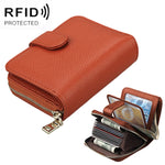KB132 محفظة نسائية متعددة الوظائف من جلد بقري كامل الحبوب مع RFID / حقيبة بطاقات / حزمة رخصة قيادة