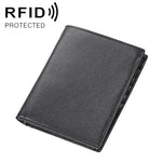 محفظة جلدية متعددة الوظائف مضادة للمغناطيسية بنقشة الحصان المجنون مع حجب RFID، حقيبة جواز سفر 8235