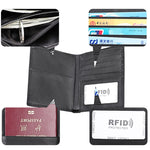 محفظة جلدية متعددة الوظائف مضادة للمغناطيسية بنقشة الحصان المجنون مع حجب RFID، حقيبة جواز سفر 8235
