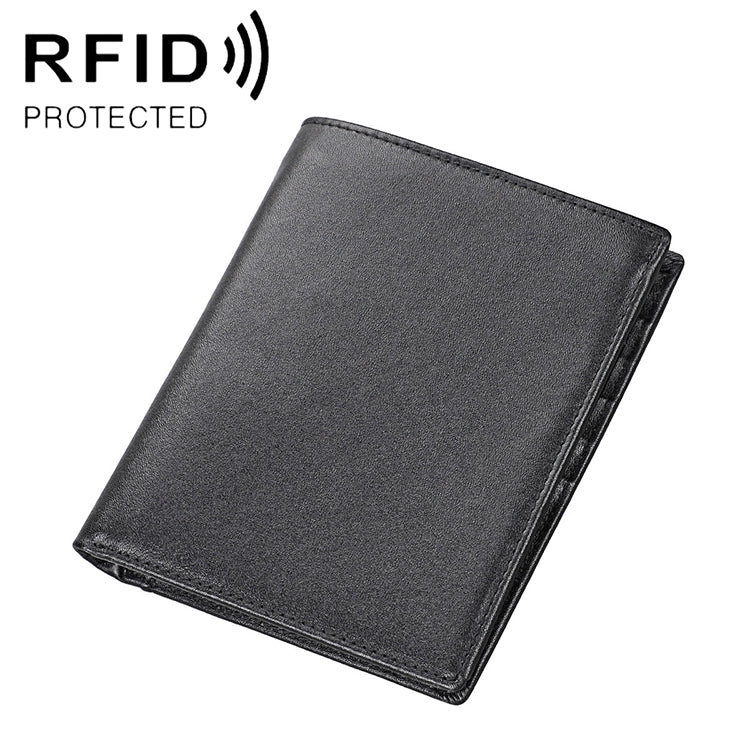 محفظة جلدية متعددة الوظائف مضادة للمغناطيسية بنقشة الحصان المجنون مع حجب RFID، حقيبة جواز سفر 8235