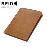 محفظة جلدية متعددة الوظائف مضادة للمغناطيسية بنقشة الحصان المجنون مع حجب RFID، حقيبة جواز سفر 8235