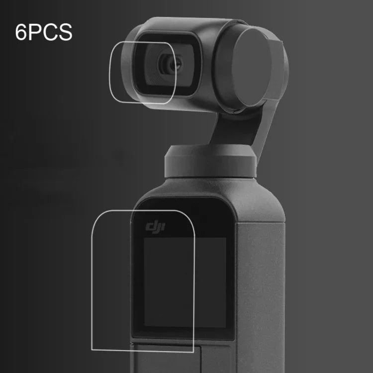 6 قطع واقي عدسة HD + فيلم شاشة لكاميرا DJI OSMO Pocket Gimbal، واقي عدسة HD