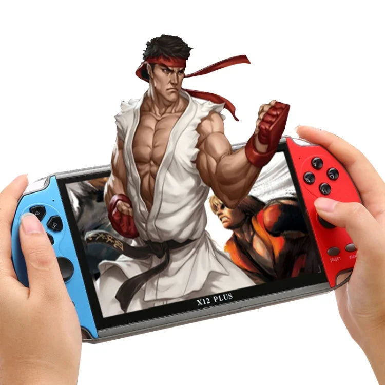 جهاز ألعاب محمول كلاسيكي رجعي Powkiddy X12 Plus بشاشة HD بحجم 7 إنش وذاكرة 16 جيجابايت، يدعم MP4 / الكتب الإلكترونية، X12 Plus