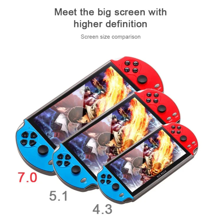 جهاز ألعاب محمول كلاسيكي رجعي Powkiddy X12 Plus بشاشة HD بحجم 7 إنش وذاكرة 16 جيجابايت، يدعم MP4 / الكتب الإلكترونية، X12 Plus