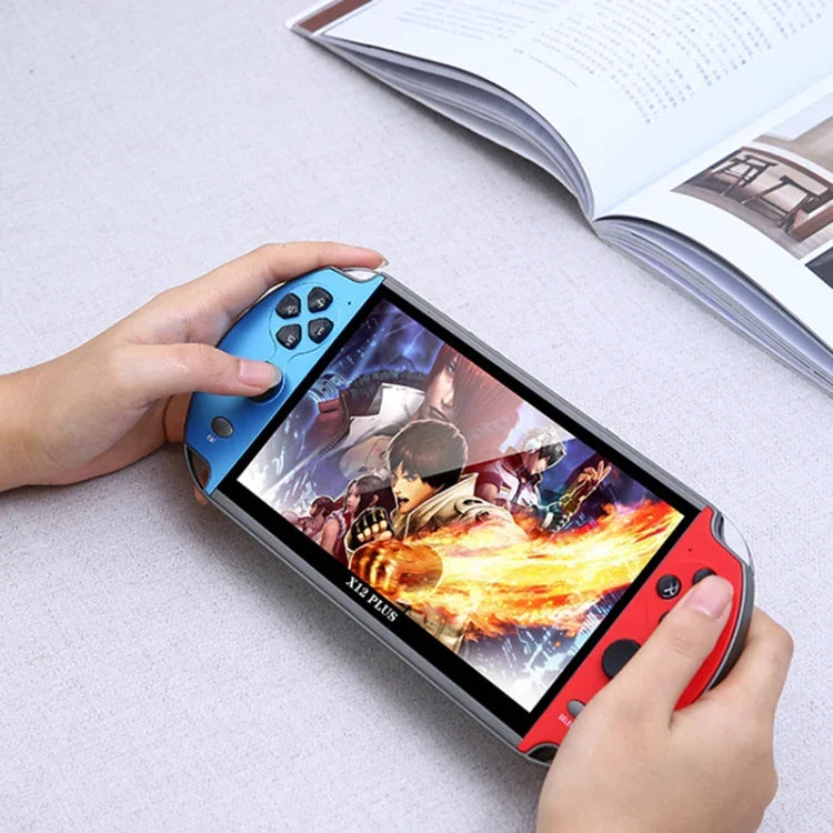 جهاز ألعاب محمول كلاسيكي رجعي Powkiddy X12 Plus بشاشة HD بحجم 7 إنش وذاكرة 16 جيجابايت، يدعم MP4 / الكتب الإلكترونية، X12 Plus