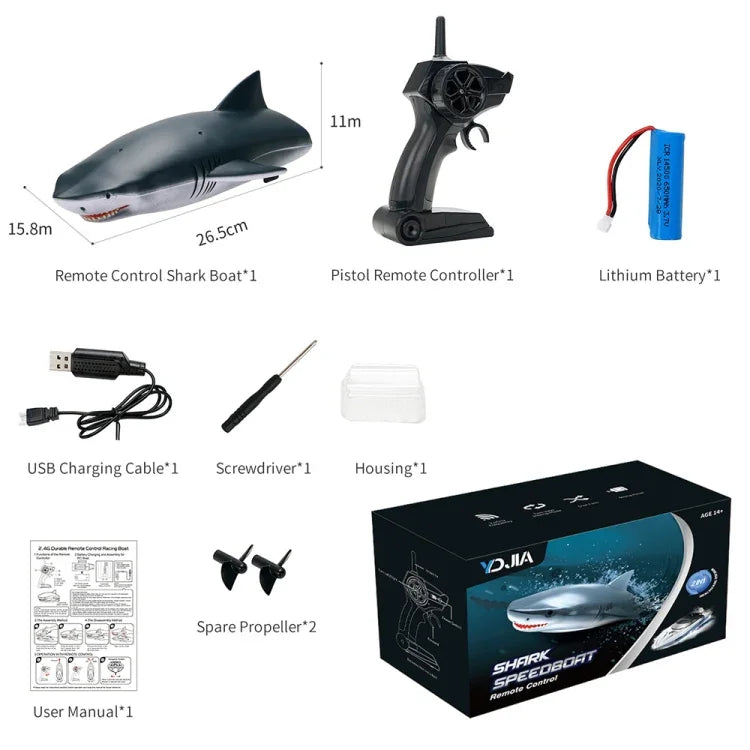 قارب تحكم عن بعد YDJ-818 2.4G RC Shark، YDJ-818