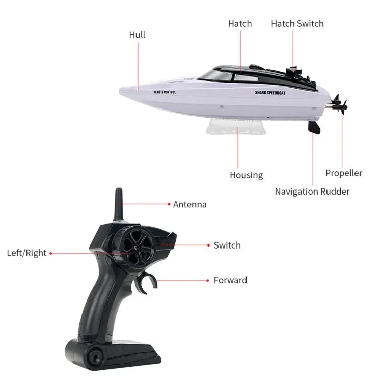 قارب تحكم عن بعد YDJ-818 2.4G RC Shark، YDJ-818