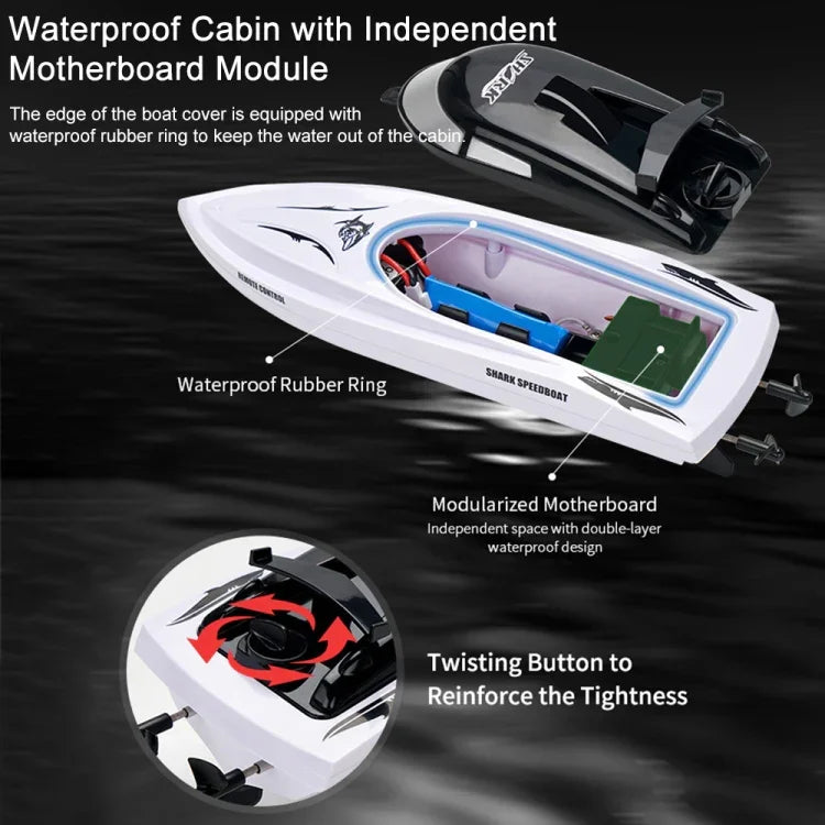 قارب تحكم عن بعد YDJ-818 2.4G RC Shark، YDJ-818