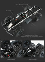 سيارة لعبة عسكرية صغيرة 1:16 بنظام تحكم عن بعد 2.4GHz 6WD مزودة بمسارات، JJR/C Q60 Transporter-1، Q60