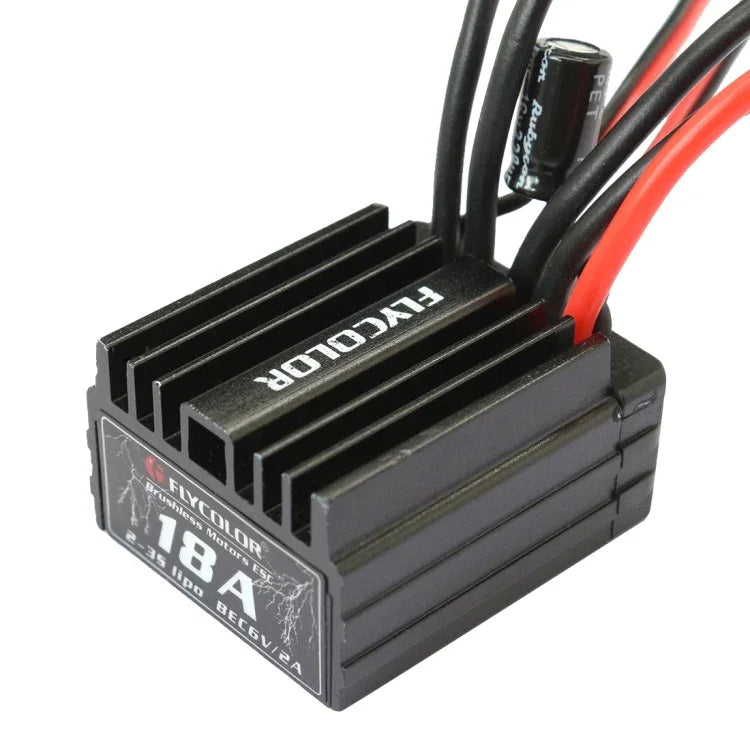 جهاز تحكم سرعة إلكتروني بدون فرشاة Flycolor Thunder Series 18A بدون حساس للسيارات RC، 18A