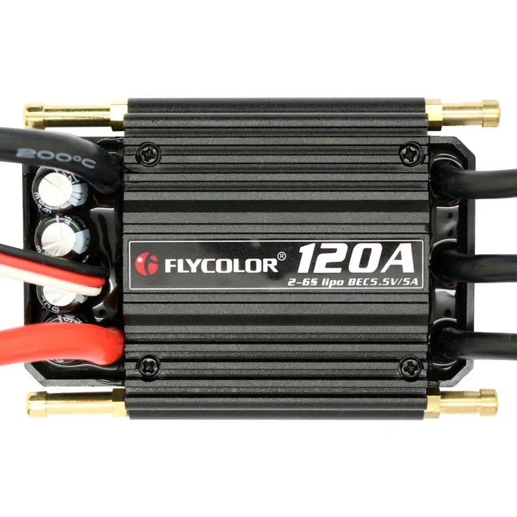 جهاز تحكم سرعة إلكتروني مقاوم للماء Flycolor Flymoster Series 120A 2-6S لقوارب RC، 120A 2-6S