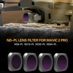 فلتر عدسة ND8-PL + ND16-PL + ND32-PL + ND64-PL ND-PL من Sunnylife M2P-FI538 لكاميرا DJI Mavic 2 Pro