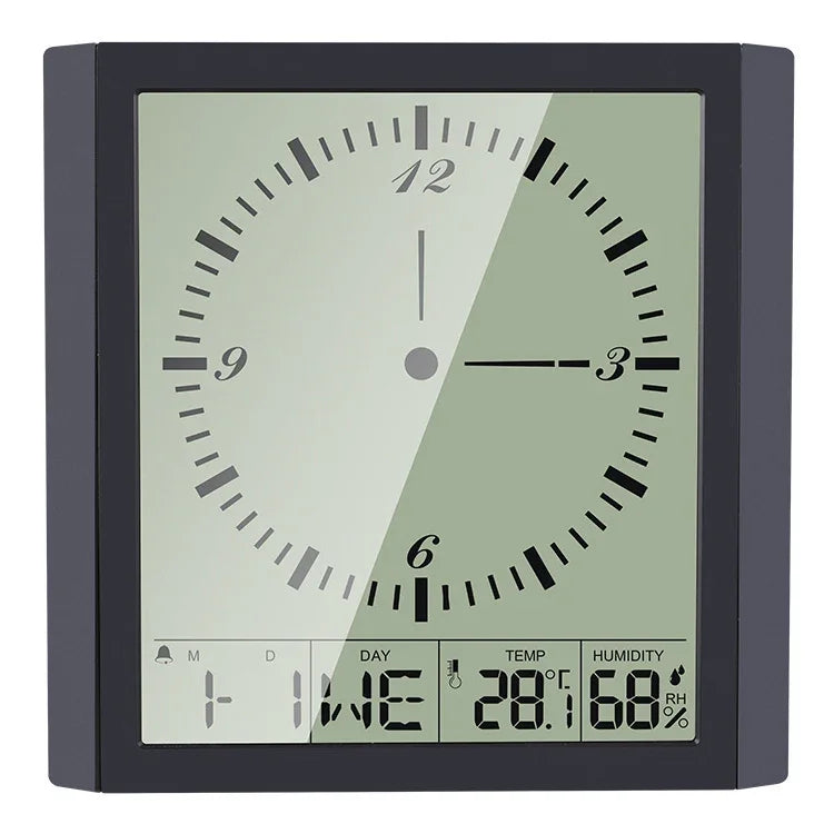 TS-8675 ساعة بشاشة كبيرة متعددة الوظائف مقياس حرارة منزلي مبدع مقياس رطوبة، TS-8675