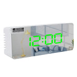 ساعة منبه LED متعددة الوظائف TS-S69-R بطارية / قابلة للشحن عبر الكهرباء، مرآة مكياج مزدوجة الاستخدام، TS-S69-G، TS-S69-HW