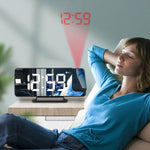 ساعة منبه رقمية TS-9210 مع عرض الوقت وعرض الإسقاط، TS-9210
