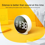 ساعة منبه LED مرآة دائرية ثنائية الاستخدام 8816، 8816 (أسود)، 8816 (أبيض)