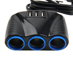 12-24V 3.1A 3 USB Ports & 3 Car Cigarette Lighter Sockets Car Charger, 12-24V 3.1A  With 23 USB