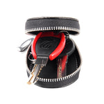 Universal Leather Crocodile Texture Waist Hanging Zipper Wallets Key Holder Bag (No Include Key)