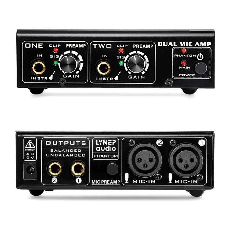 LINEPAUDIO A961 مضخم ميكروفون ثنائي القناة لمضخم جيتار كهربائي وباس كهربائي، A961