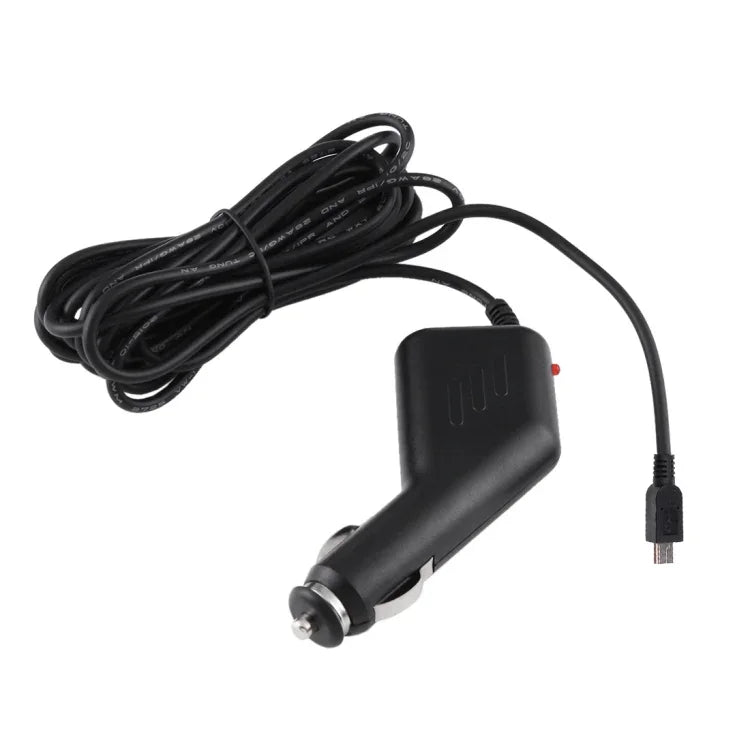 محول شاحن USB صغير عالمي لكاميرا DVR للسيارة ونظام الملاحة GPS، مدخل 10V - 48V، مخرج 5V 1.5A، طول الكابل: 3.5 متر، طول كابل USB صغير: 3.5 متر