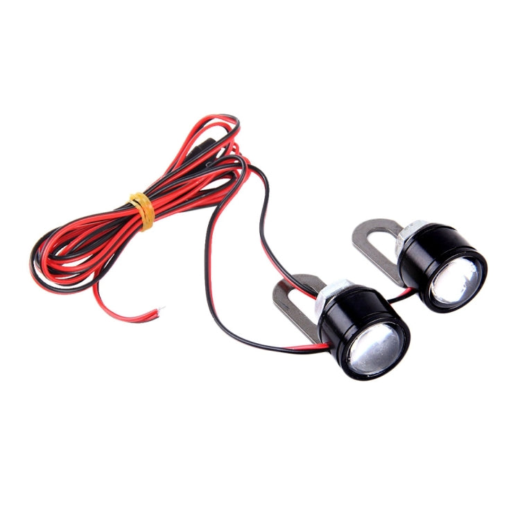 2 PCS 12V 3W Eagle Eyes LED Light For Motorcycle ，Wire Length: 45cm, Wire Length: 45cm