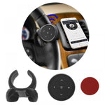 Car Wireless Bluetooth Controller Mobile Phone Multimedia Multi-functional Steering Wheel Remote Controller with Holder, with Holder (Black), with Holder (Silver)