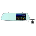 مسجل سيارة بشاشة لمس LCD بحجم 5 بوصات مع مرآة رؤية خلفية وكاميرا منفصلة، زاوية عرض واسعة 170 درجة، يدعم تسجيل الفيديو المتكرر / كشف الحركة / حساس G / بطاقة TF، G705