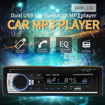 شاحن سيارة عالمي SWM-530 بجهد 12 فولت مع منفذي USB، راديو، مشغل MP3، يدعم FM وبلوتوث مع جهاز تحكم عن بعد، SWM-530