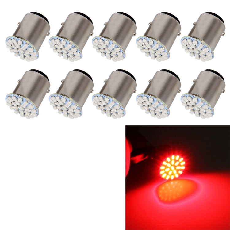 10 PCS Car Auto 1.2W 1157 BAY15D 22-LED Bulbs Brake Light, 1157 Red Light, 1157 Yellow Light