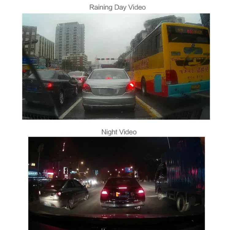 مسجل سيارة بدقة عالية 4 بوصة مع كاميرا F2.0 منفصلة، 12 ميجابكسل، زاوية عرض واسعة 170 درجة / تسجيل متكرر للرؤية الخلفية / تسجيل حساس G / WDR بدقة كاملة HD / كاميرا أمامية 1080P / كاميرا خلفية 720P / يدعم بطاقة TF 32G، 4 بوصة