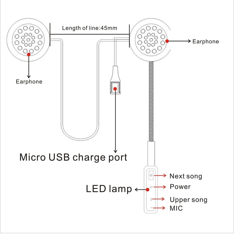 Universal Helmet Wireless Bluetooth Headset Motorcycle Interphone, 4.0+EDR