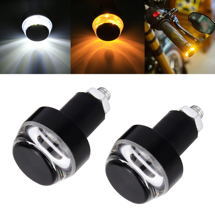 Pair Motorcycle Turn Signal Light Grip Bar Plug Strobe Side Marker End LED Handlebar Lamp, Turn Double Light, Red Light