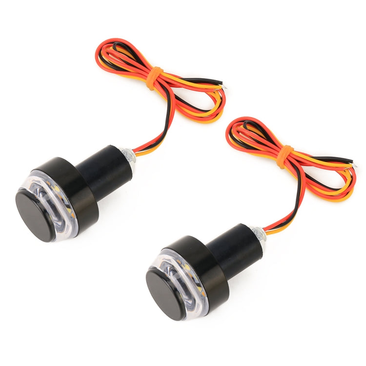 Pair Motorcycle Turn Signal Light Grip Bar Plug Strobe Side Marker End LED Handlebar Lamp, Turn Double Light, Red Light