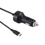 شاحن سيارة USB-C / Type-C بقوة 2.4 أمبير للسفر لجهاز نينتندو سويتش، طول الكابل: 2 متر (أسود)، شاحن سيارة