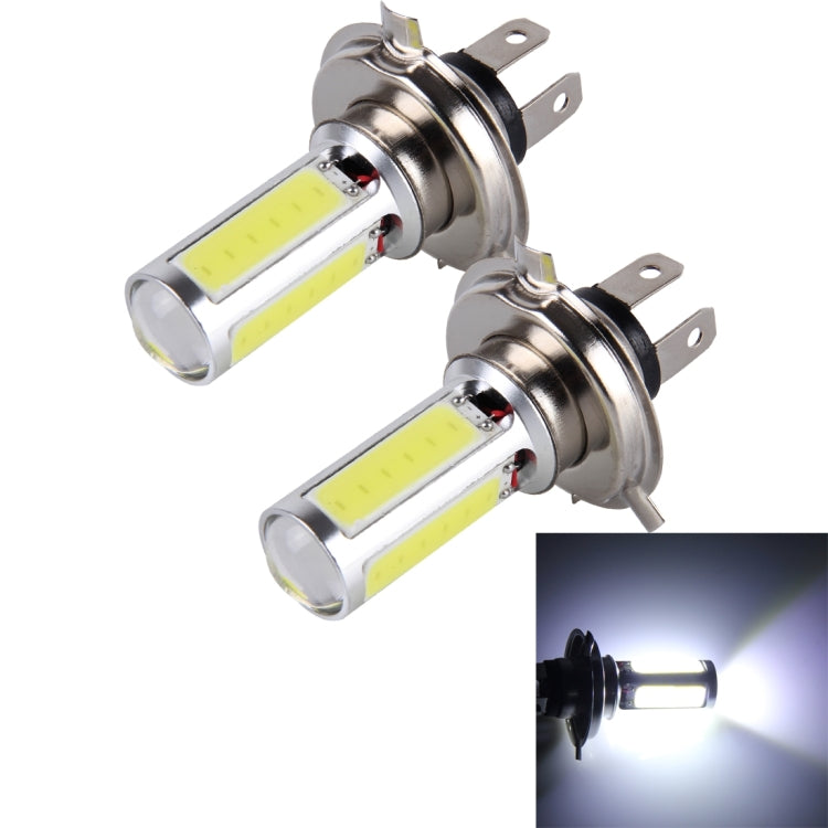 2 PCS H4 20W 1250LM 6000K 5 COB LEDs Car Fog Lights, DC 12V, H4 (White Light)