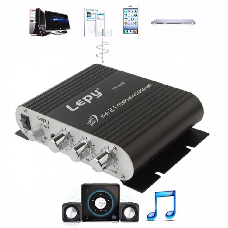 مضخم صوت سيارة 2.1 قناة HIFI مع مضخم صوت جهير، يدعم MP3